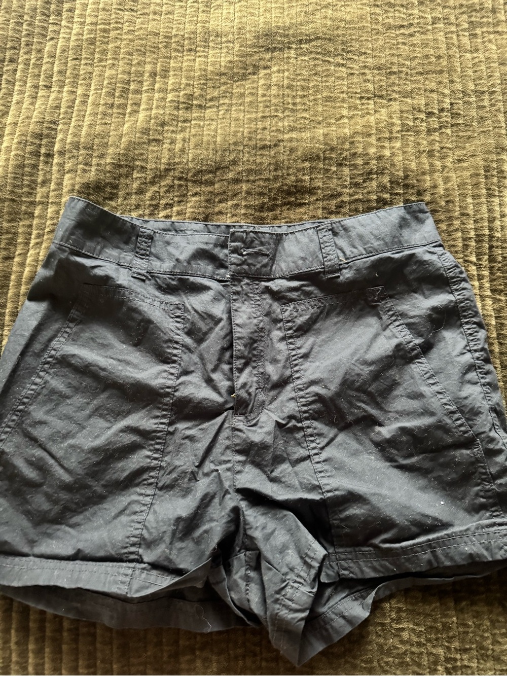 Black Casual Cotton-Blend Shorts